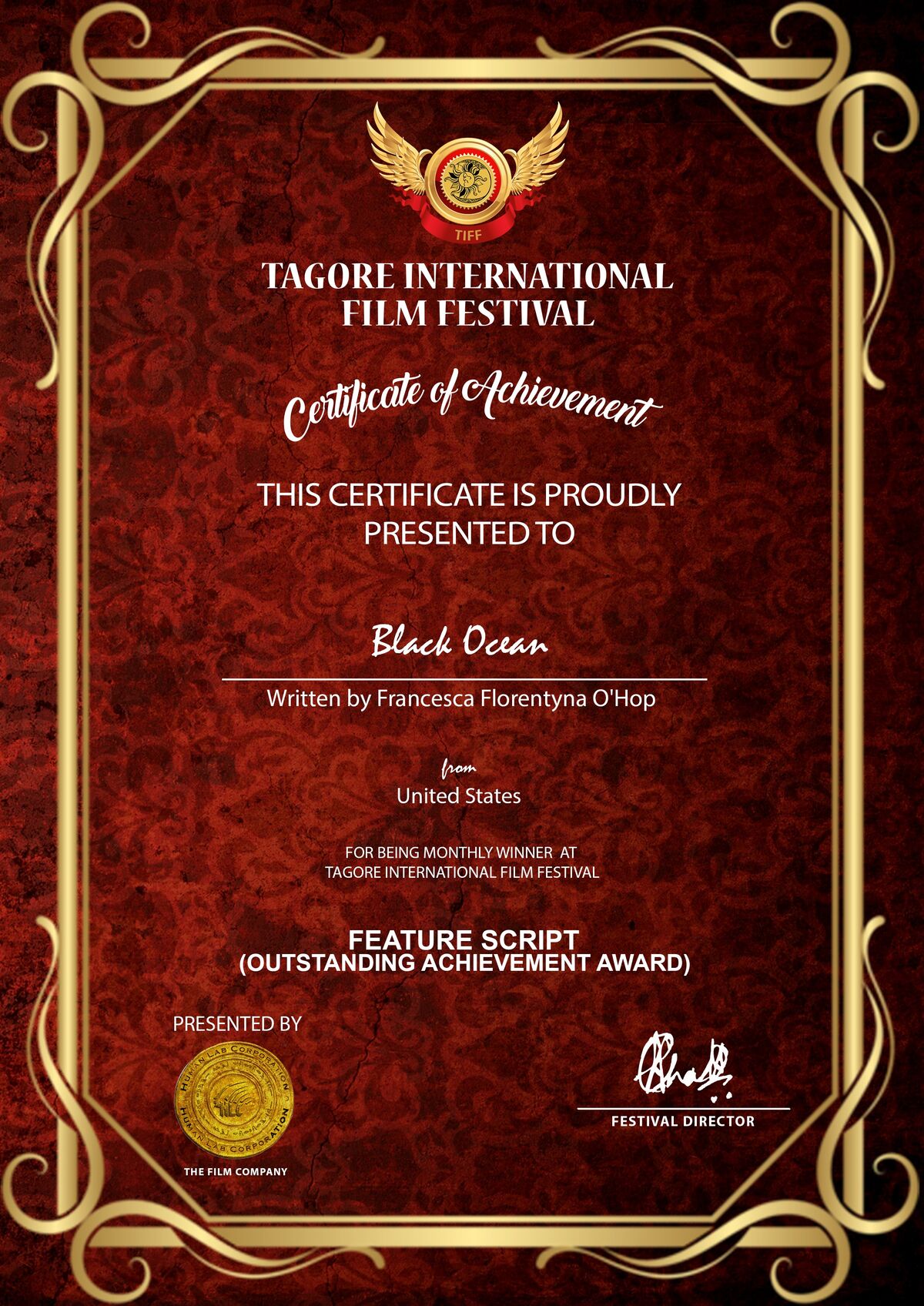 Award Certificate